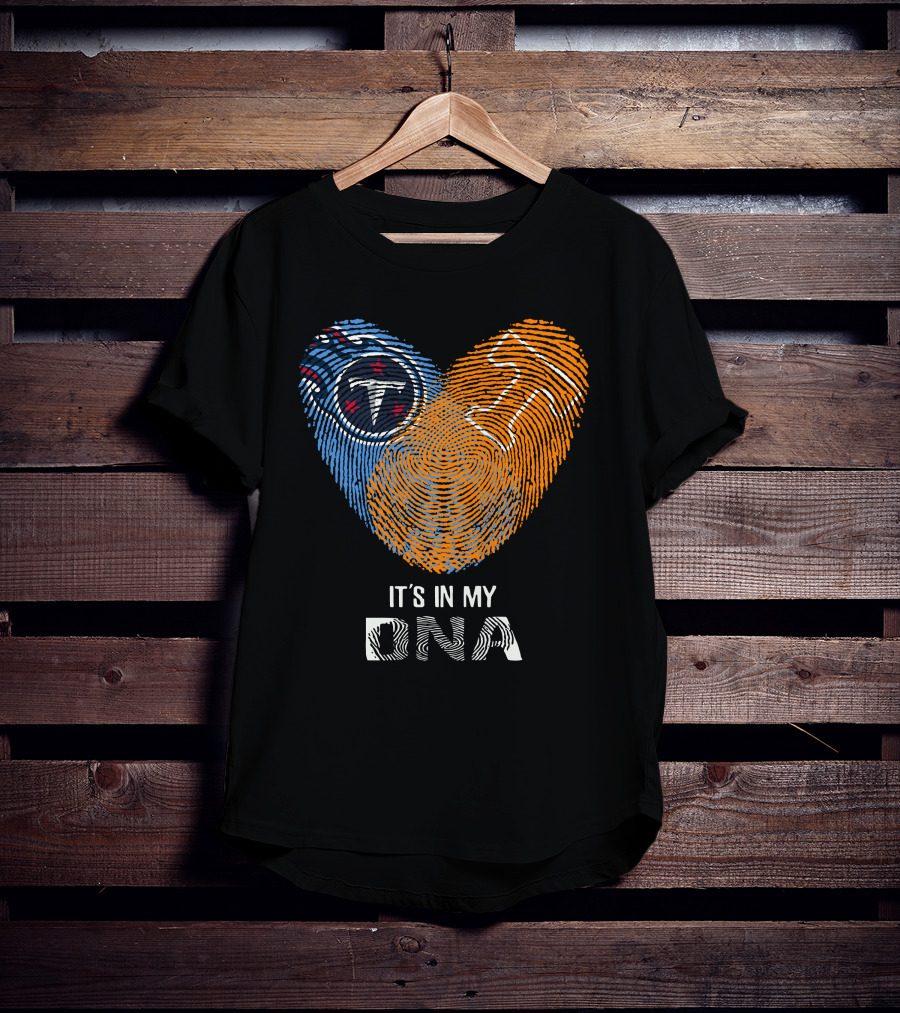 Tennessee Titans It's In My DNA Fingerprint Heart With Team T-Shirt