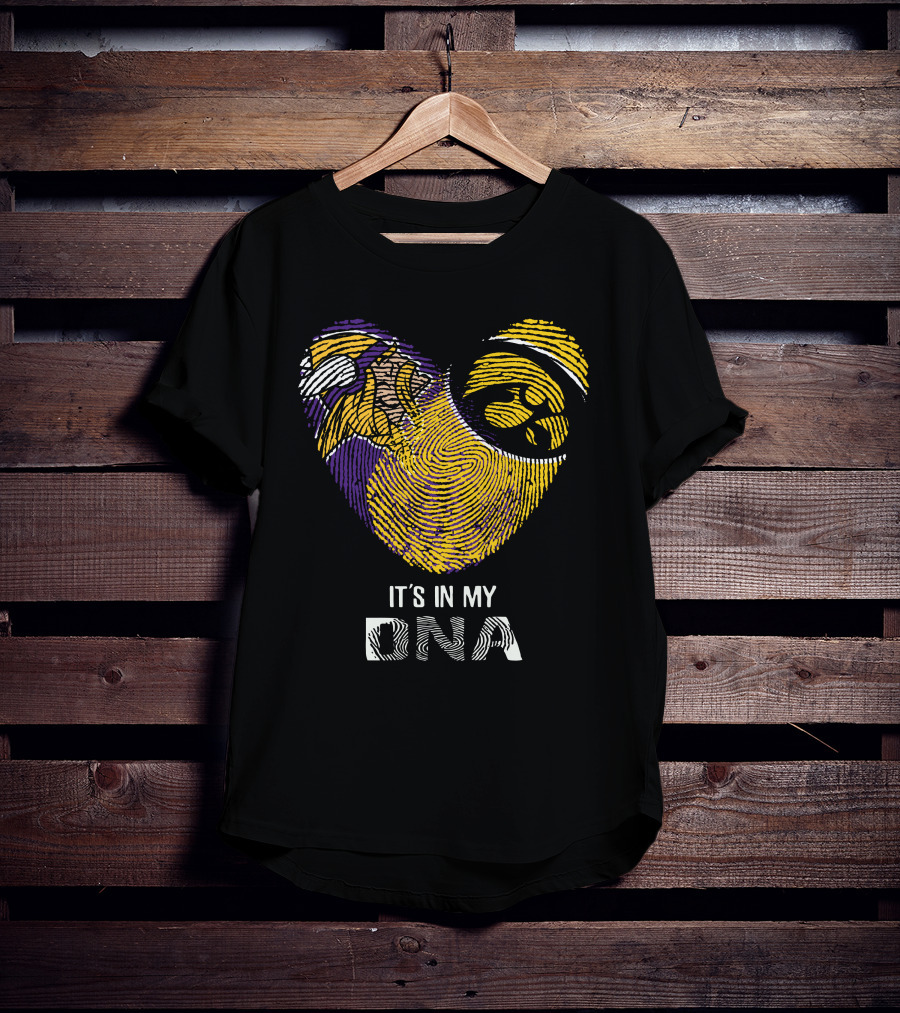 Vikings Iowa Hawkeyes It's In My DNA Fingerprint Football T-Shirt