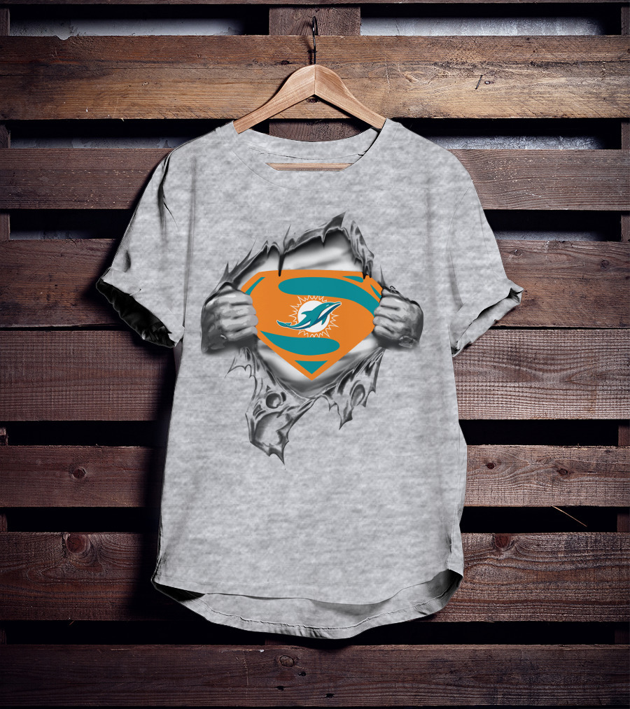 Miami Dolphins Superhero Logo Fusion T-Shirt