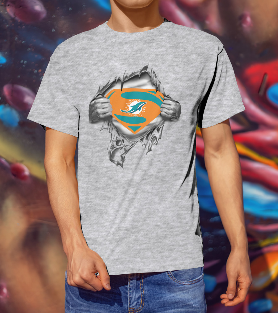 Miami Dolphins Superhero Logo Fusion T-Shirt