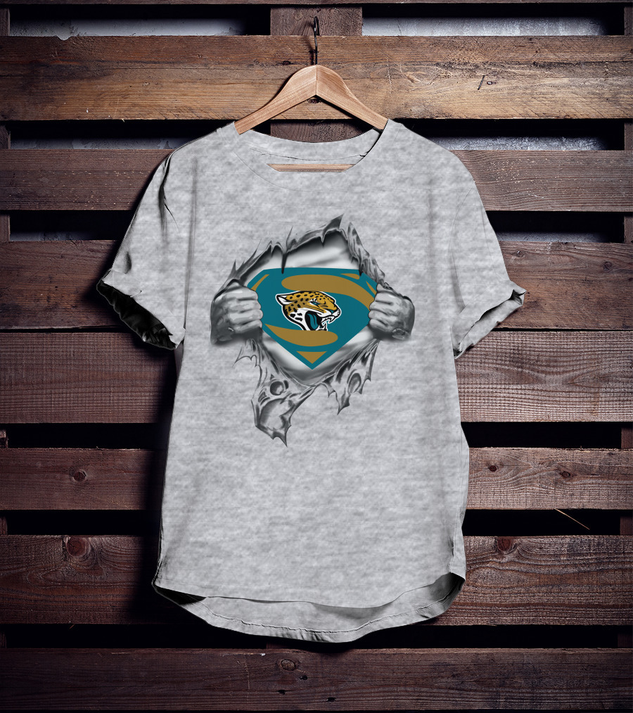 Jaguars Super Logo Reveal With Shield And Jaguar Head T-Shirt