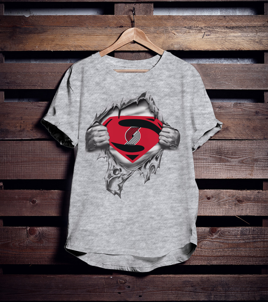 Portland Trail Blazers Superman Logo Burst T-Shirt