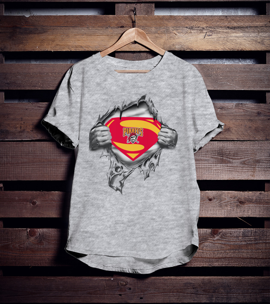 Pirates Superman Logo With Skull And Crossbones T-Shirt
