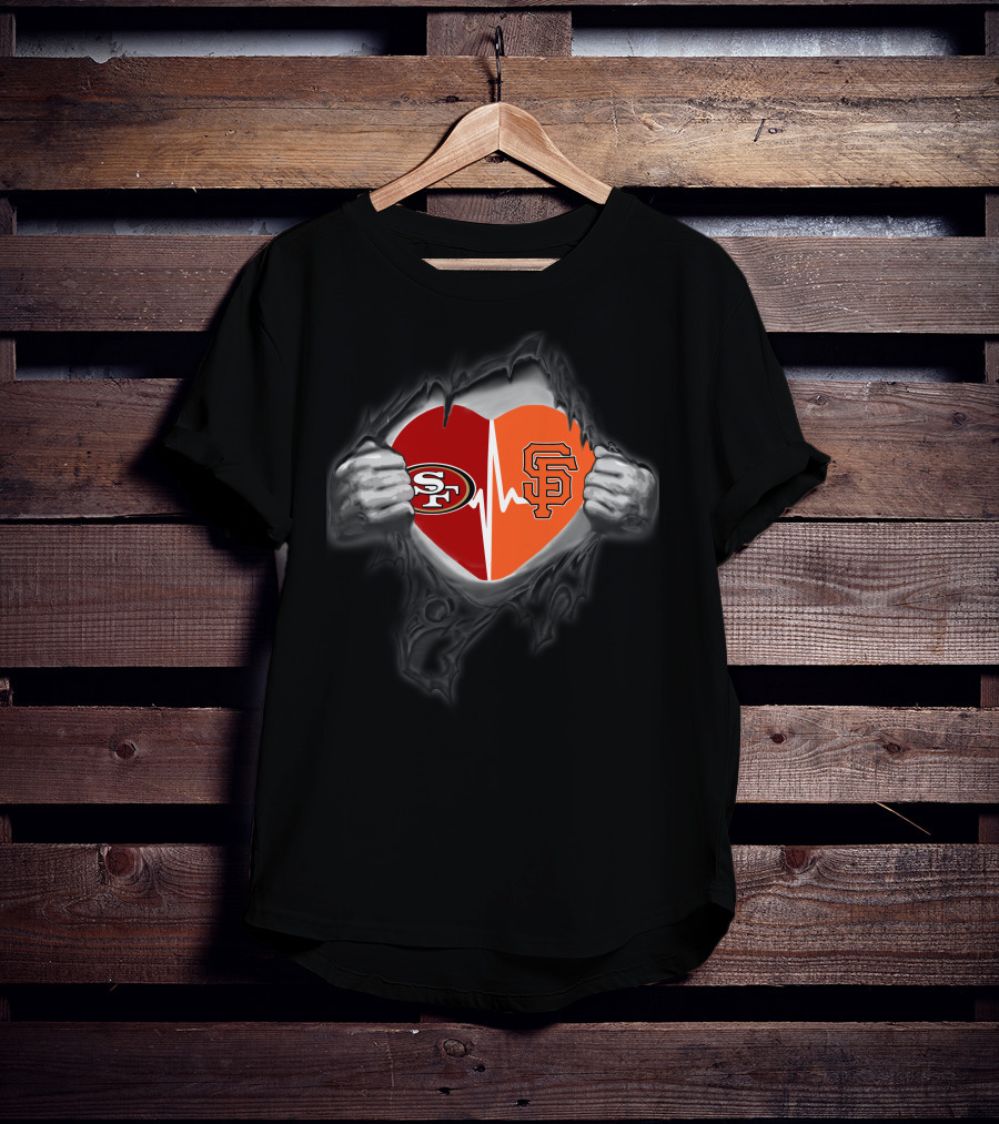 49ers Giants Heartbeat Inside Me T-Shirt