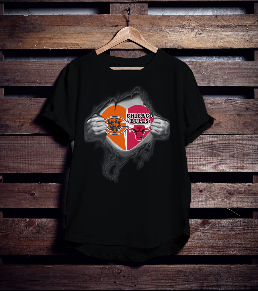 Bears Chicago Bulls Heart Chicago Sports Loyalty T-Shirt