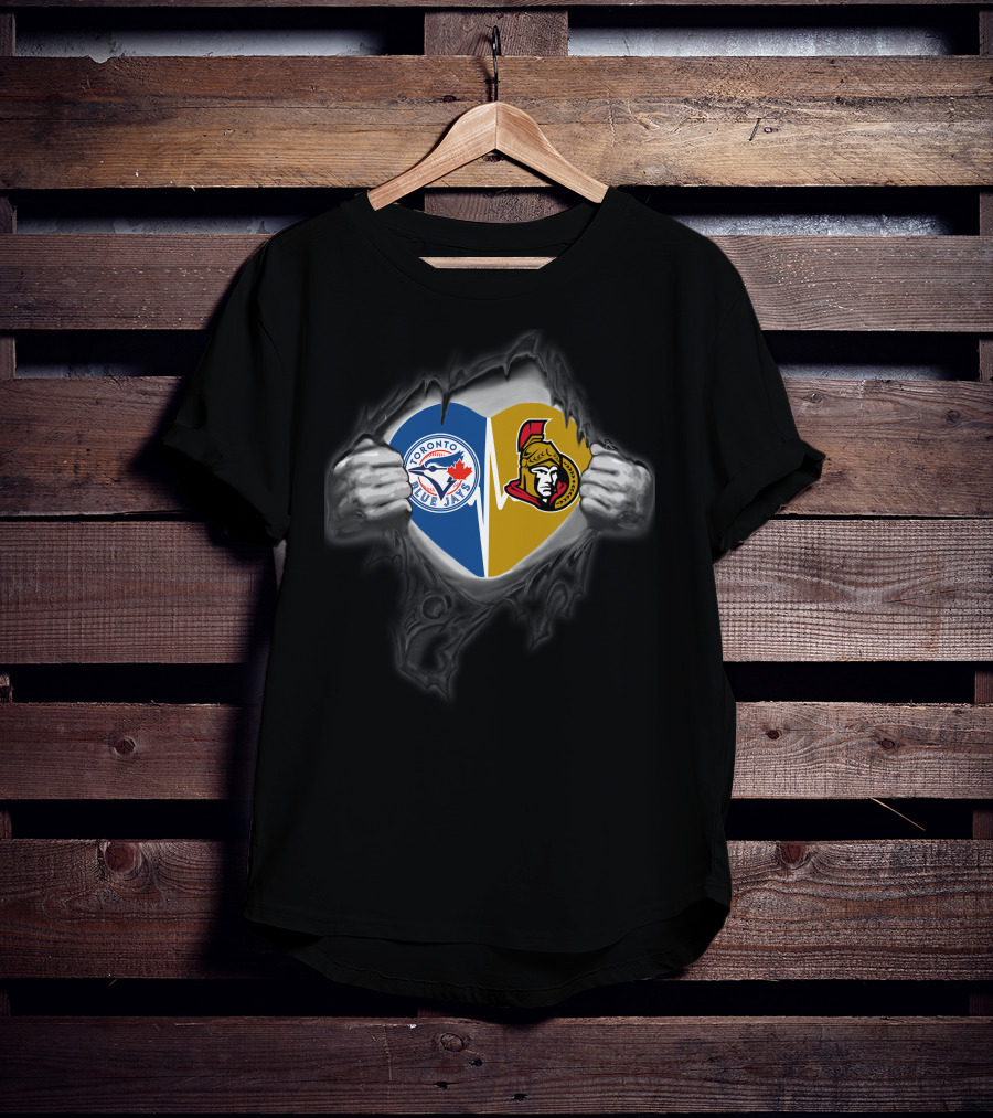 Blue Jays Senators Heart Torn T-Shirt