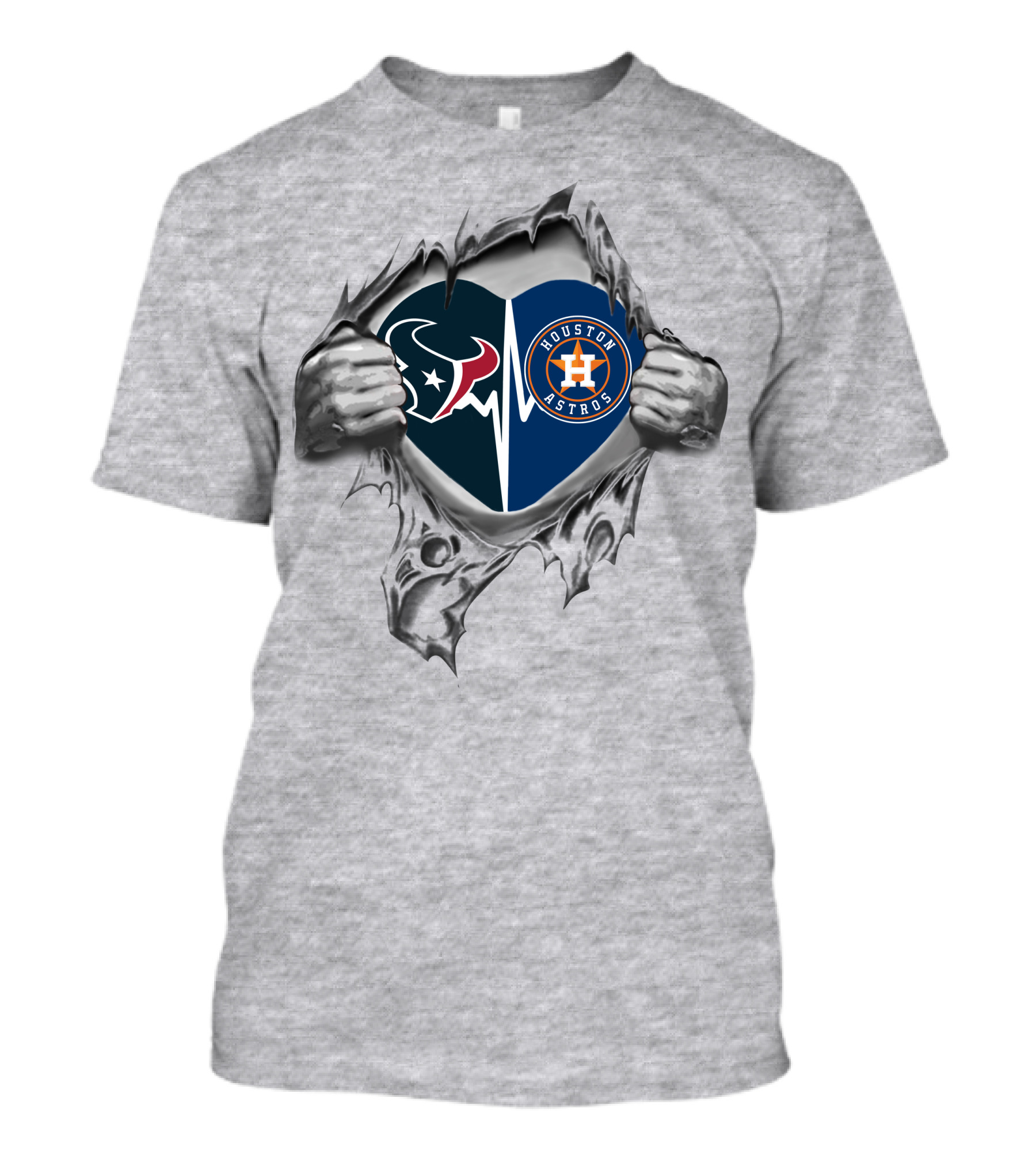 Texans Astros Heartbeat Passion Texas Sports Fans T-Shirt