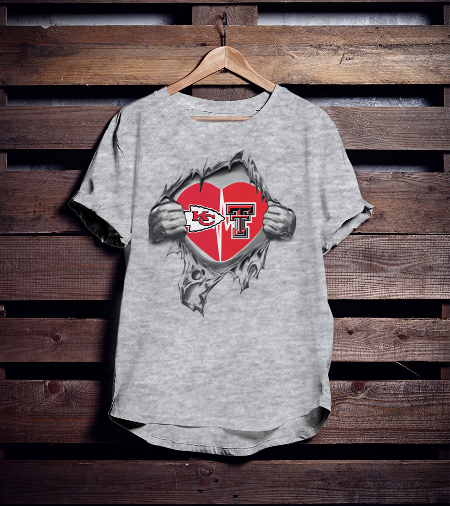 Kansas City Chiefs Texas Tech Heart T-Shirt