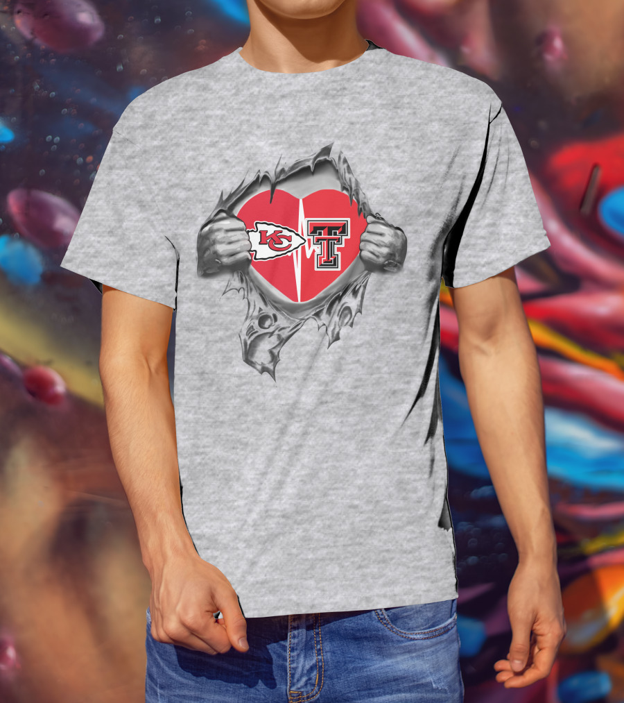 Kansas City Chiefs Texas Tech Heart T-Shirt