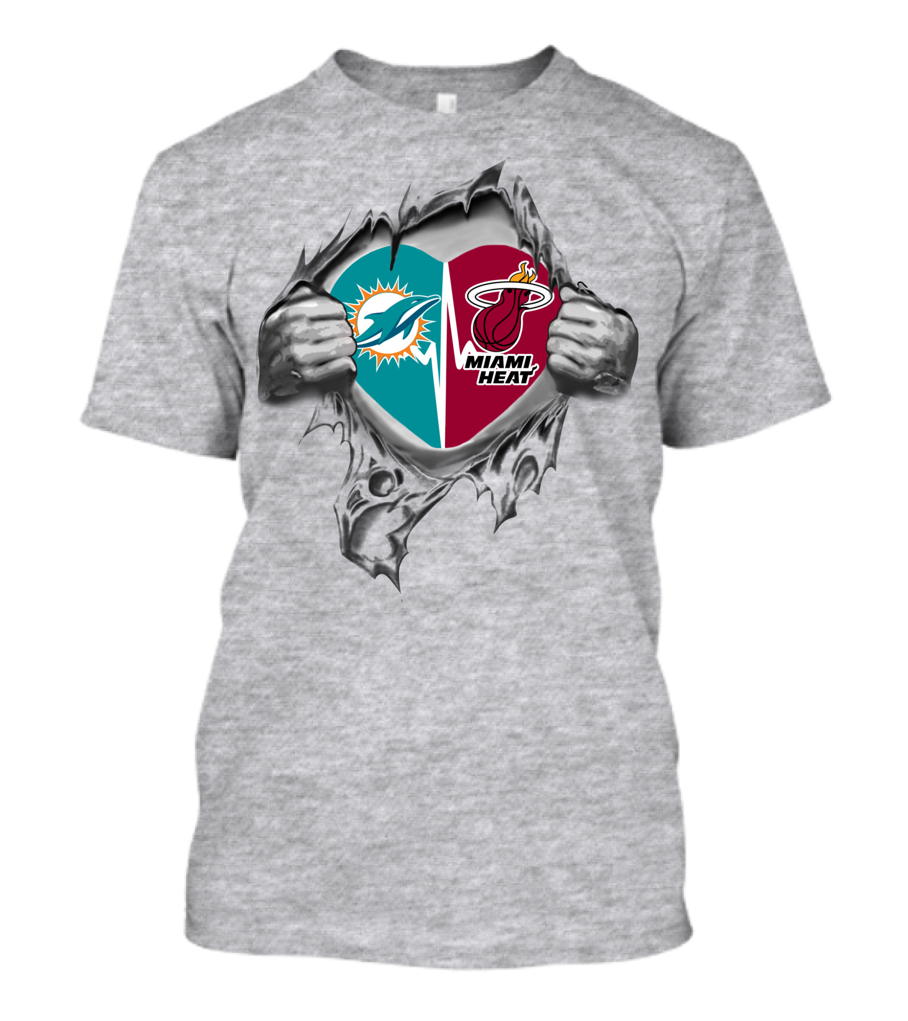 Dolphins Miami Heat Heart Passion T-Shirt