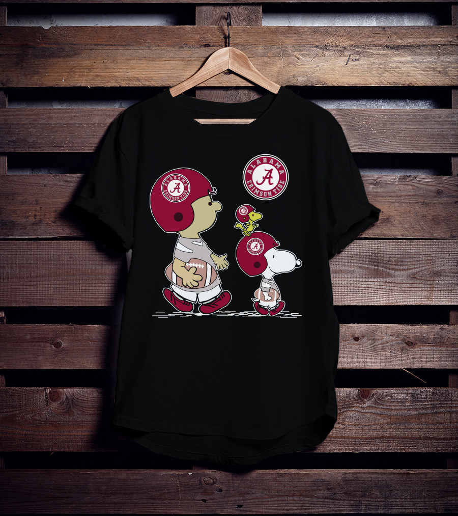Alabama Crimson Tide Snoopy Woodstock Football Helmet T-Shirt