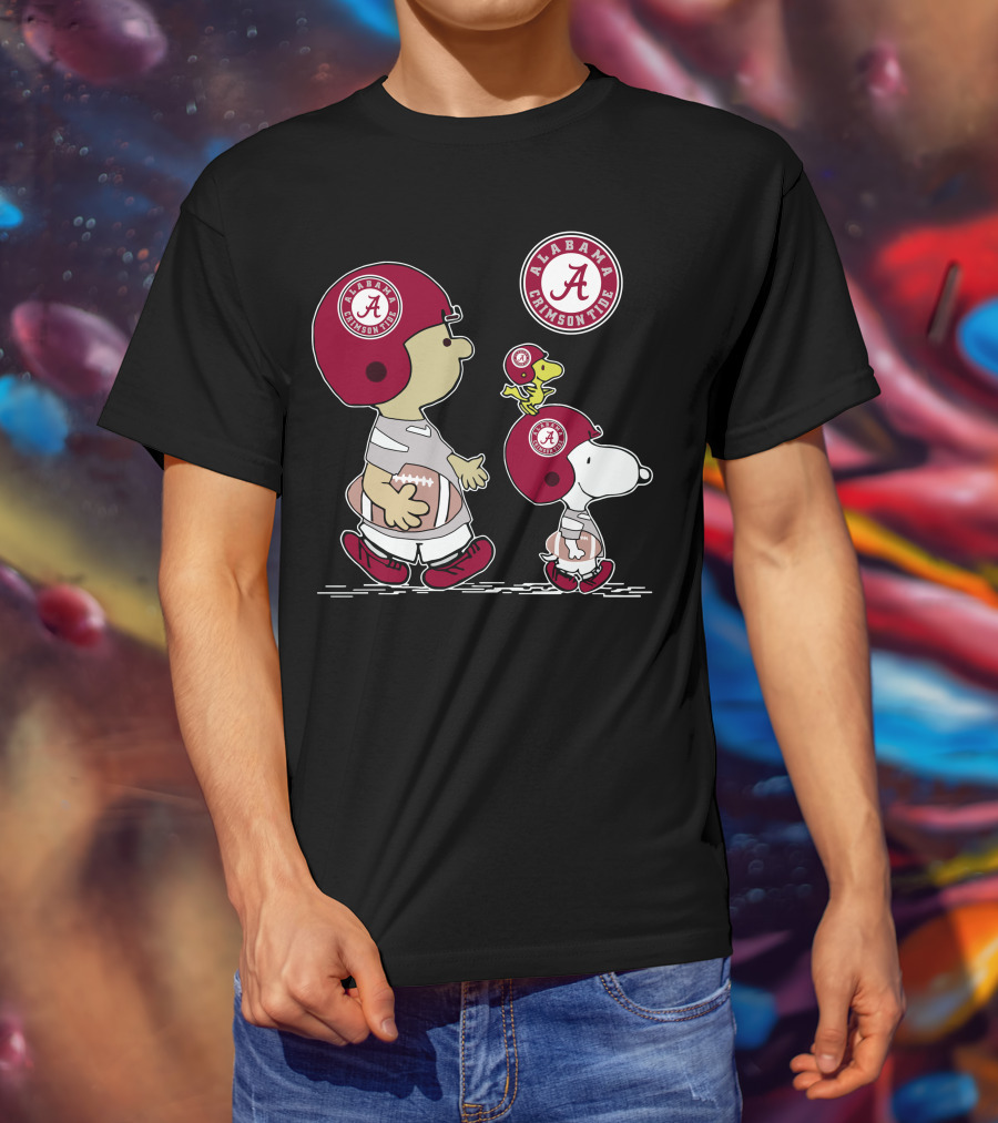 Alabama Crimson Tide Snoopy Woodstock Football Helmet T-Shirt