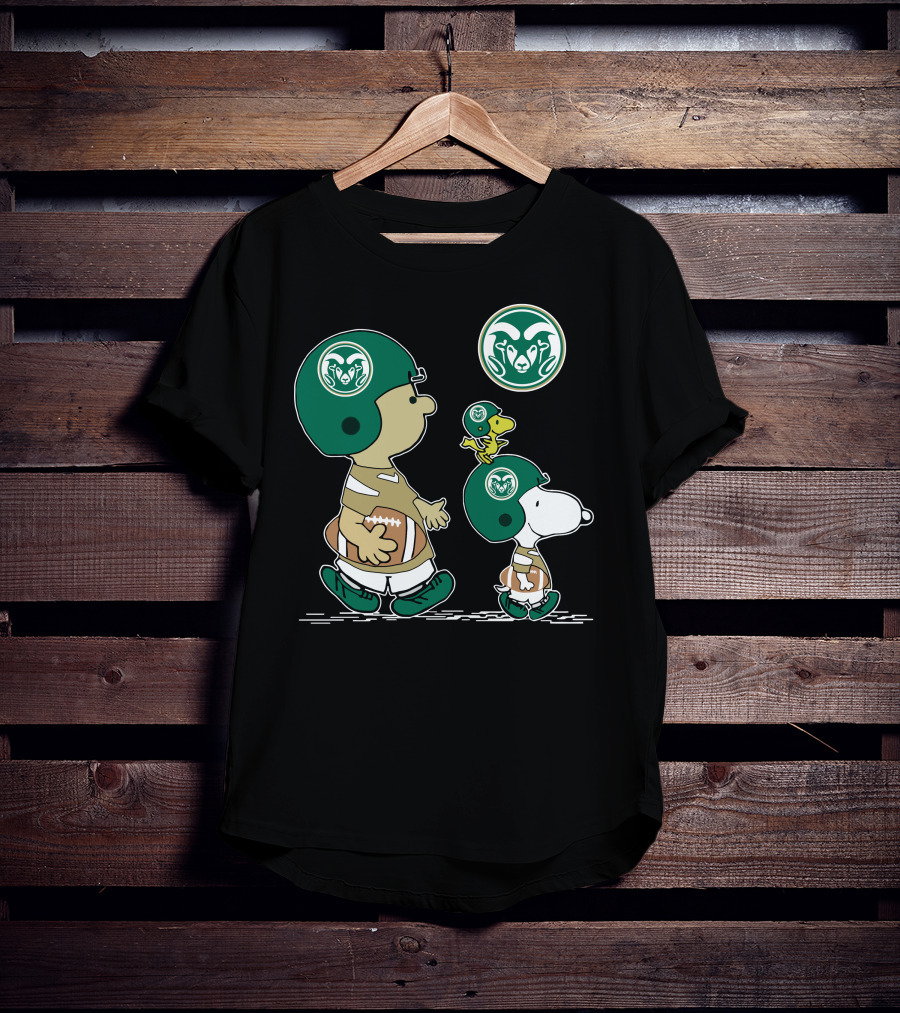 Colorado State Rams Football Snoopy And Woodstock Team Helmet T-Shirt