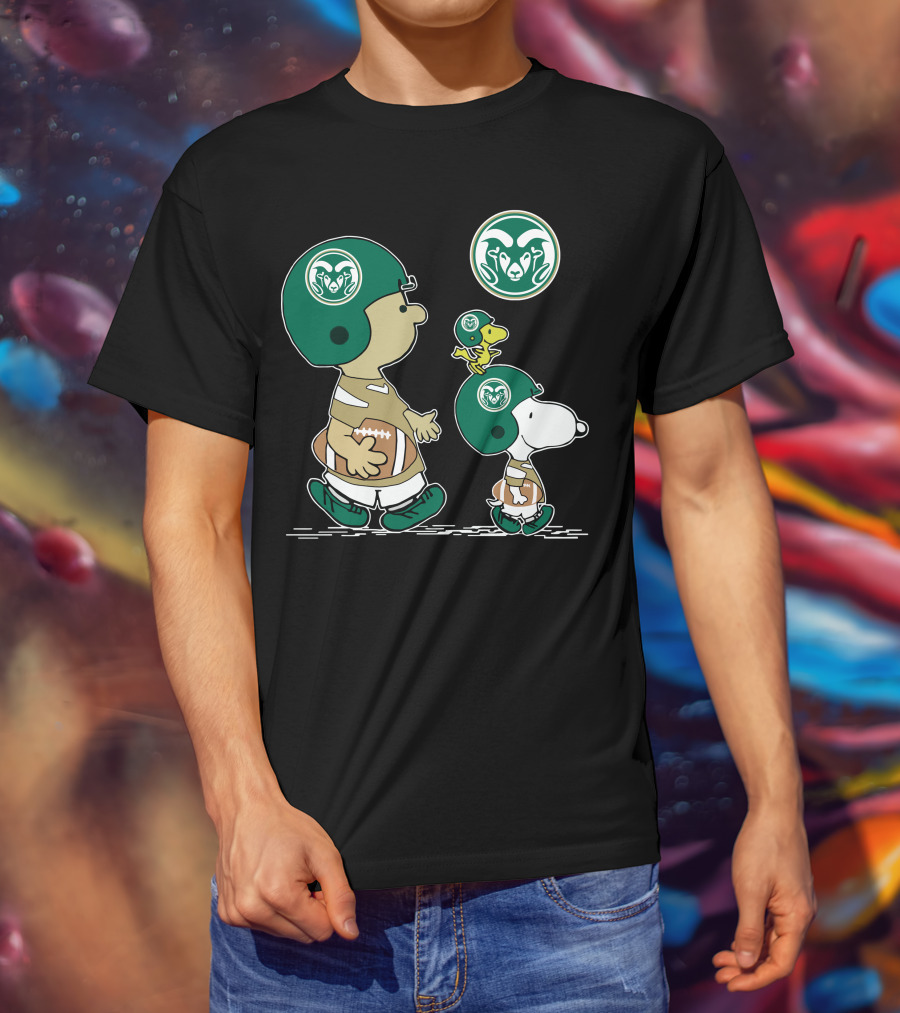 Colorado State Rams Football Snoopy And Woodstock Team Helmet T-Shirt