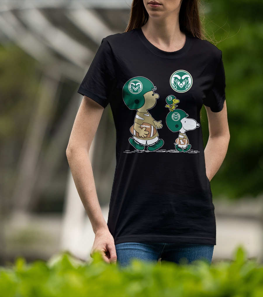 Colorado State Rams Football Snoopy And Woodstock Team Helmet T-Shirt