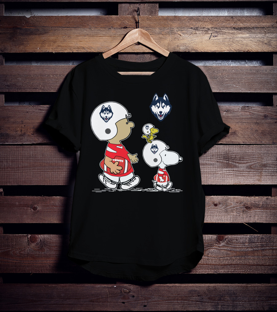 Connecticut Huskies Snoopy Football Team Pals T-Shirt