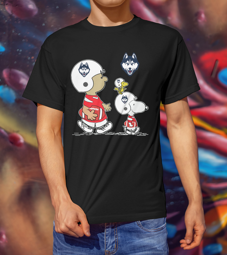 Connecticut Huskies Snoopy Football Team Pals T-Shirt
