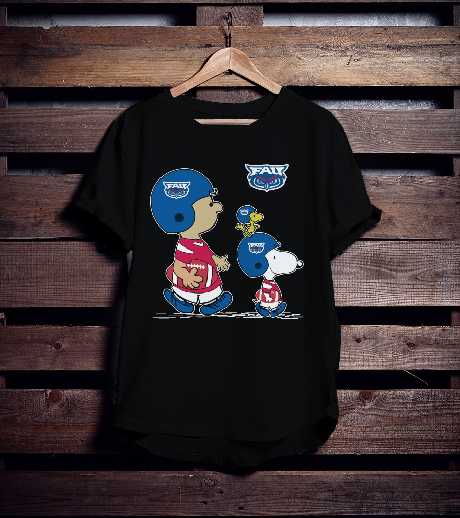 Florida Atlantic FAU Snoopy Football Peanuts Characters T-Shirt