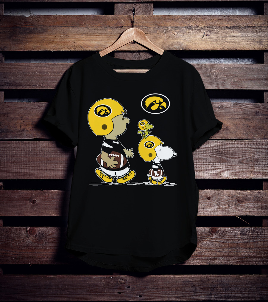 Iowa Hawkeyes Snoopy Football Peanuts Characters With Helmets T-Shirt