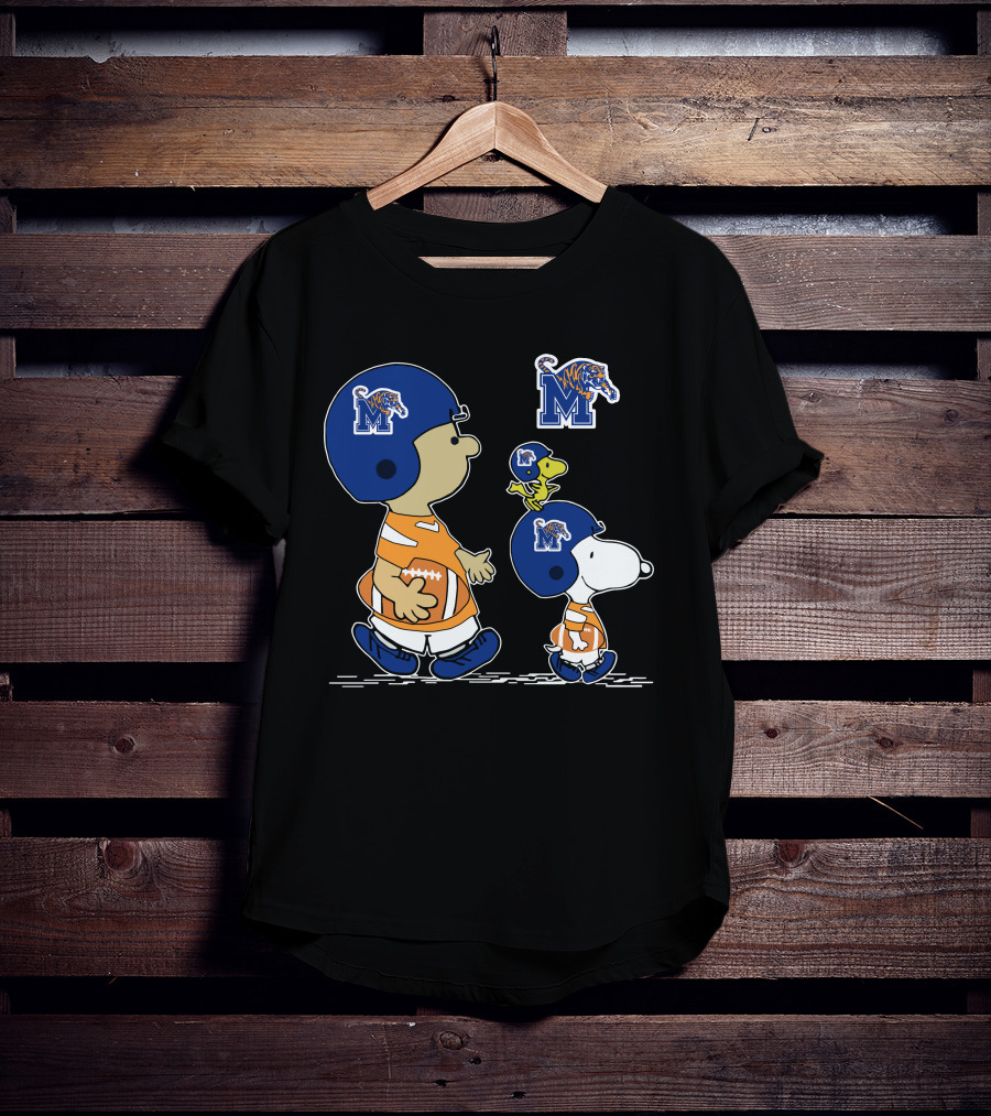 Memphis Tigers Snoopy Football Charlie Brown Woodstock T-Shirt