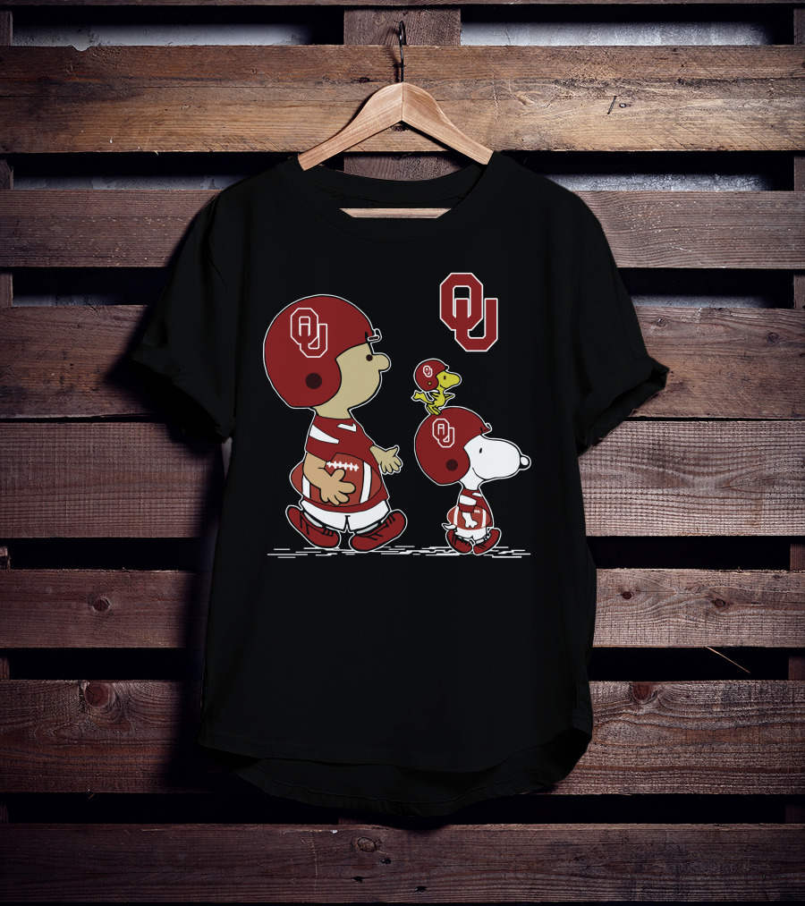 Oklahoma Sooners Snoopy Peanuts Football Team Spirit T-Shirt