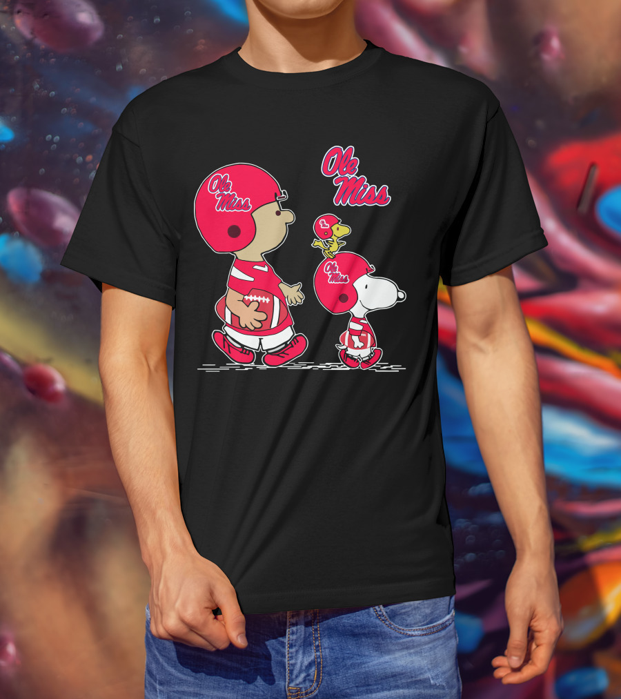 Ole Miss Football Snoopy And Woodstock Team Spirit T-Shirt