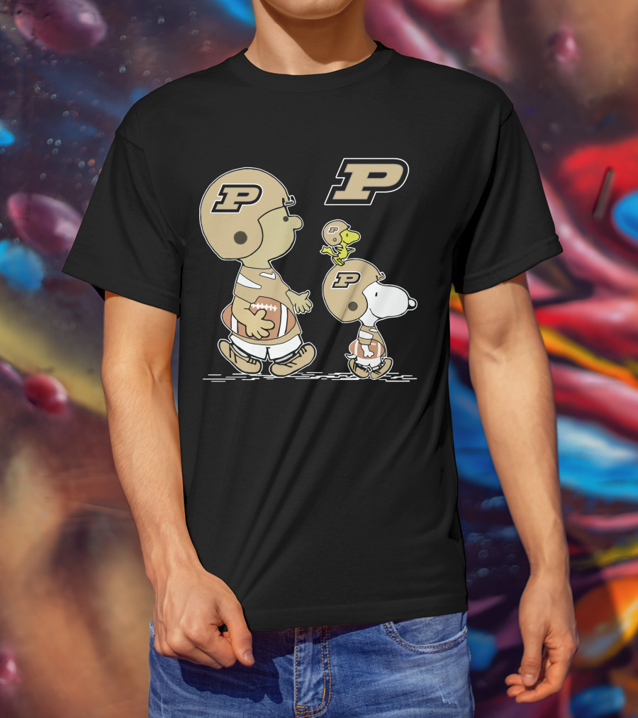 Purdue Peanuts Snoopy Football Helmet T-Shirt