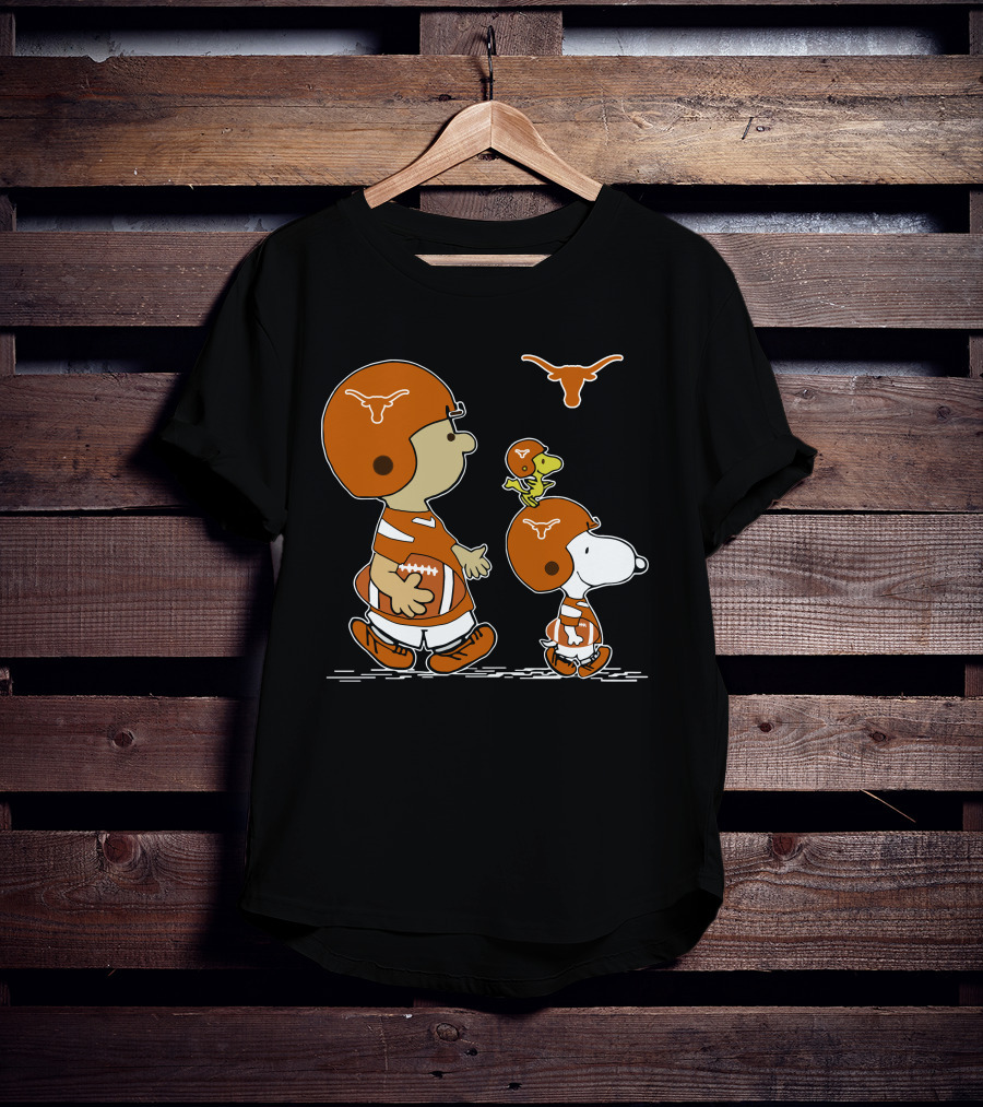 Texas Longhorns Football Snoopy And Woodstock Charlie Brown Peanuts T-Shirt