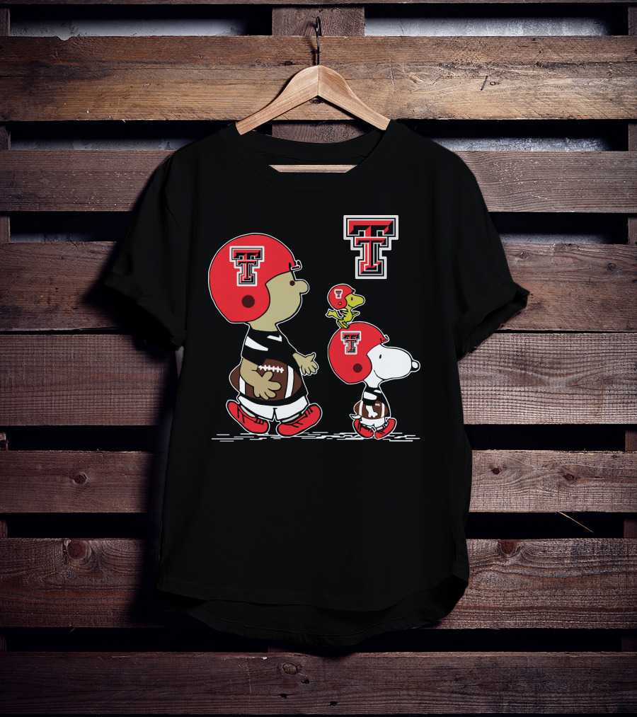Texas Tech Snoopy Football Peanuts Characters Red Raiders T-Shirt