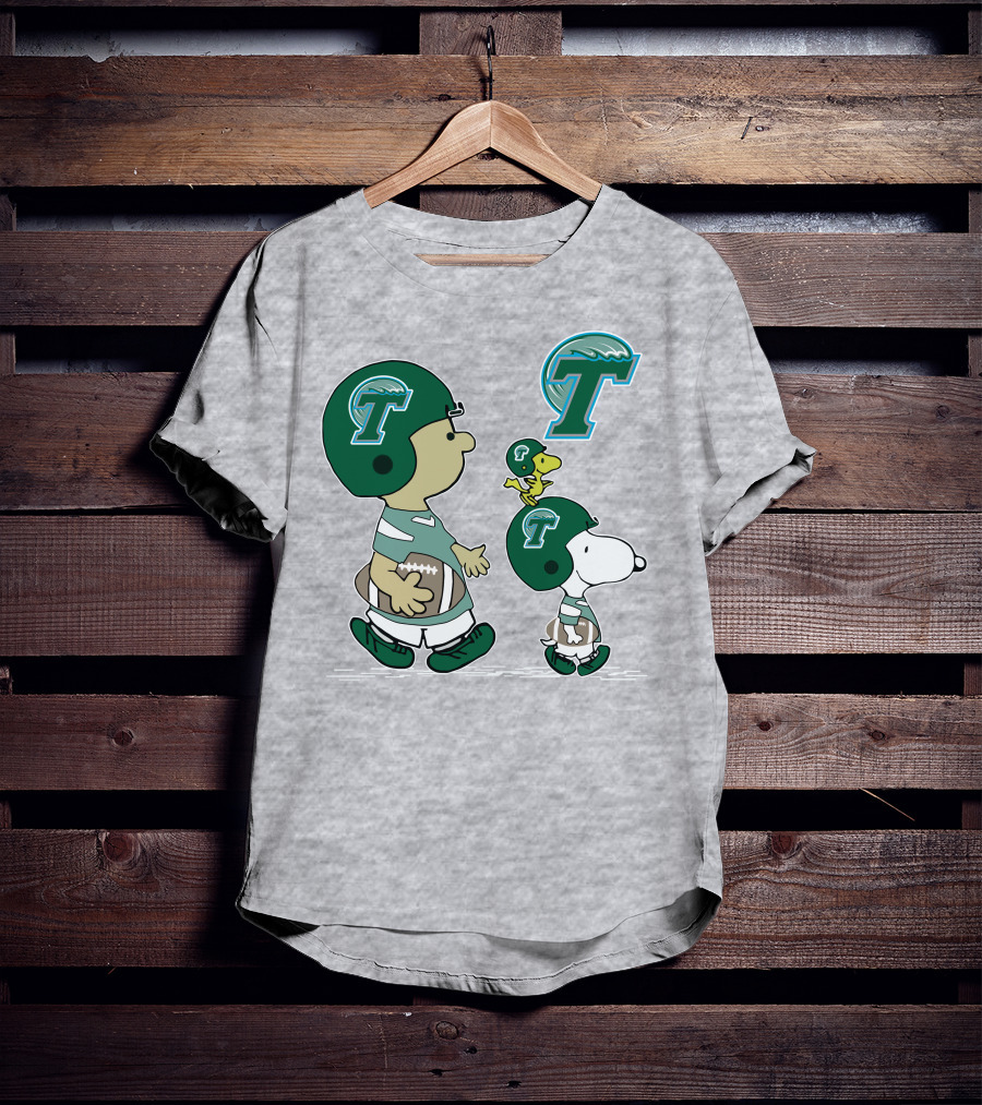 Tulane Football Snoopy And Woodstock Peanuts Characters T-Shirt