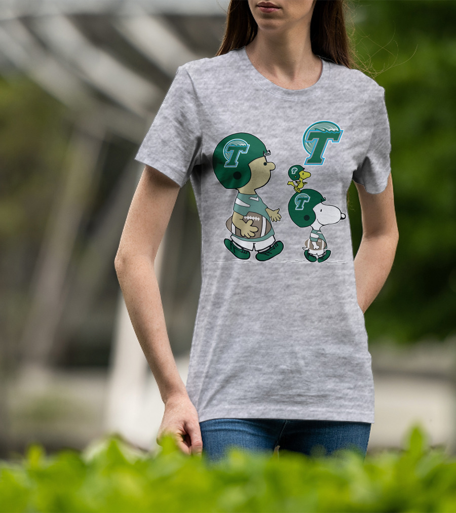 Tulane Football Snoopy And Woodstock Peanuts Characters T-Shirt