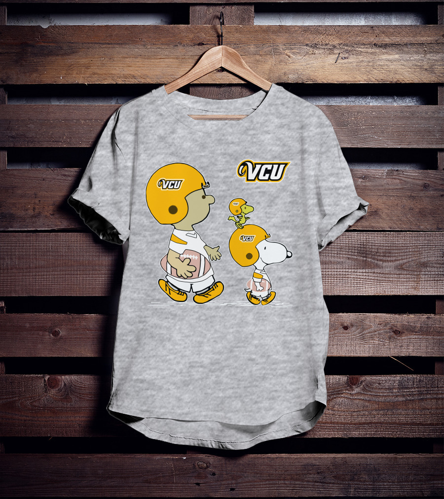 VCU Football Snoopy And Woodstock In Helmets T-Shirt