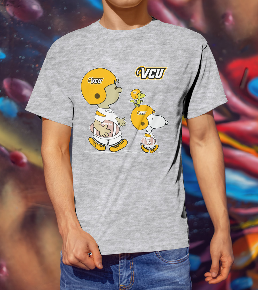 VCU Football Snoopy And Woodstock In Helmets T-Shirt
