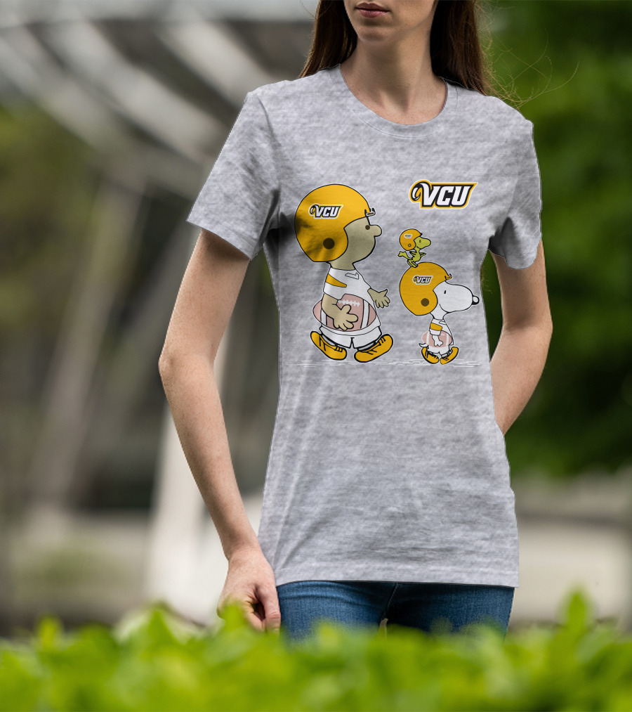 VCU Football Snoopy And Woodstock In Helmets T-Shirt