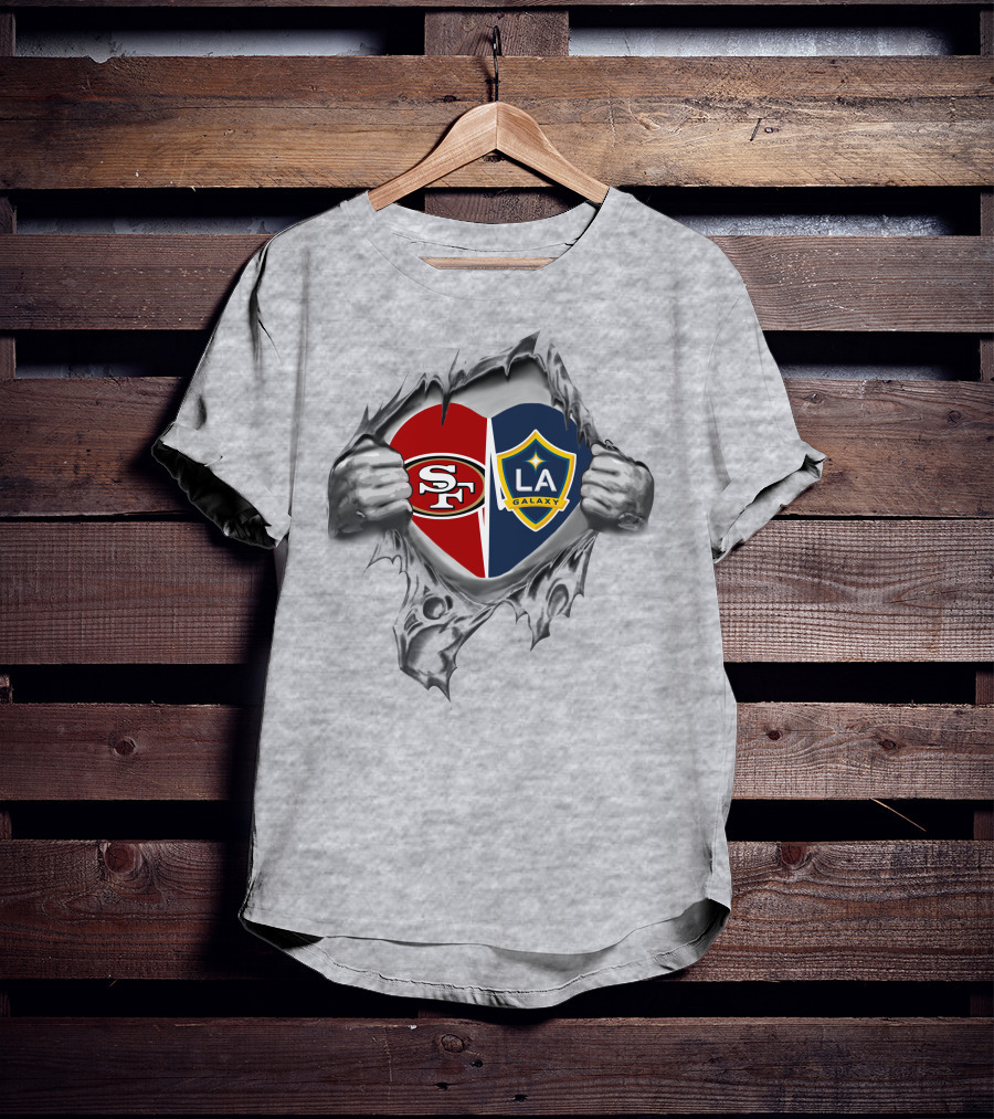 SF 49Ers LA Galaxy Heart Emblem T-Shirt