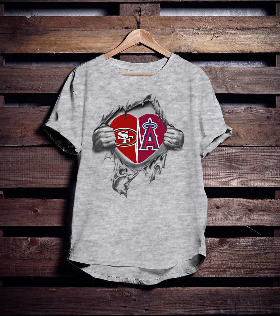 SF 49ers Los Angeles Angels Heart T-Shirt