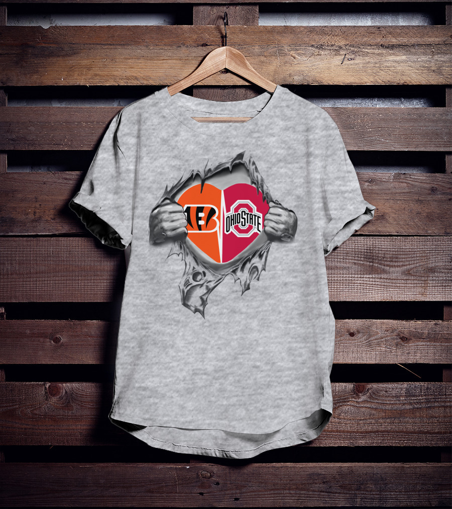 Bengals Ohio State Heart Logo Emblem T-Shirt