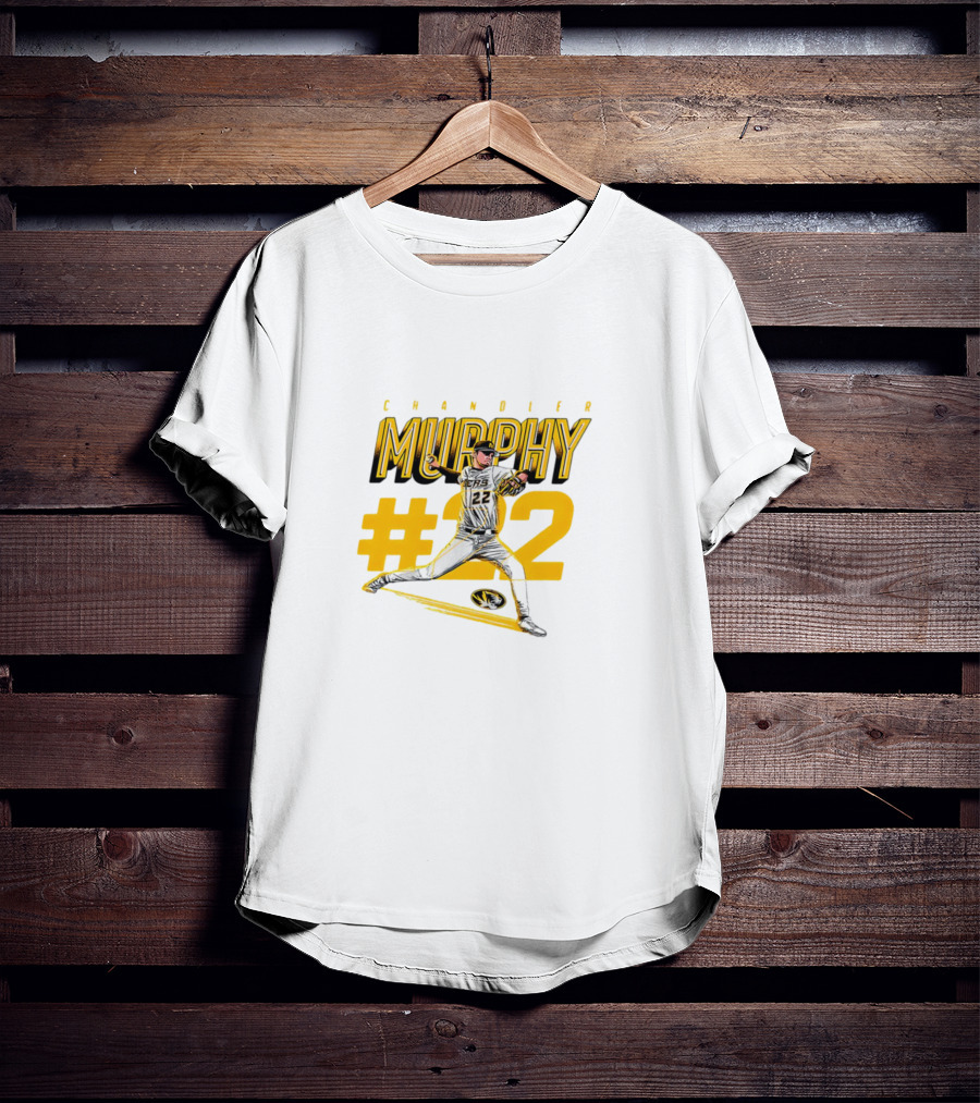 Chandler Murphy Missouri NCAA Baseball #22 Player Action T-Shirt