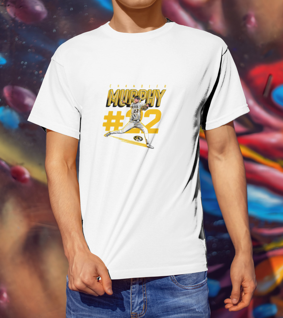 Chandler Murphy Missouri NCAA Baseball #22 Player Action T-Shirt