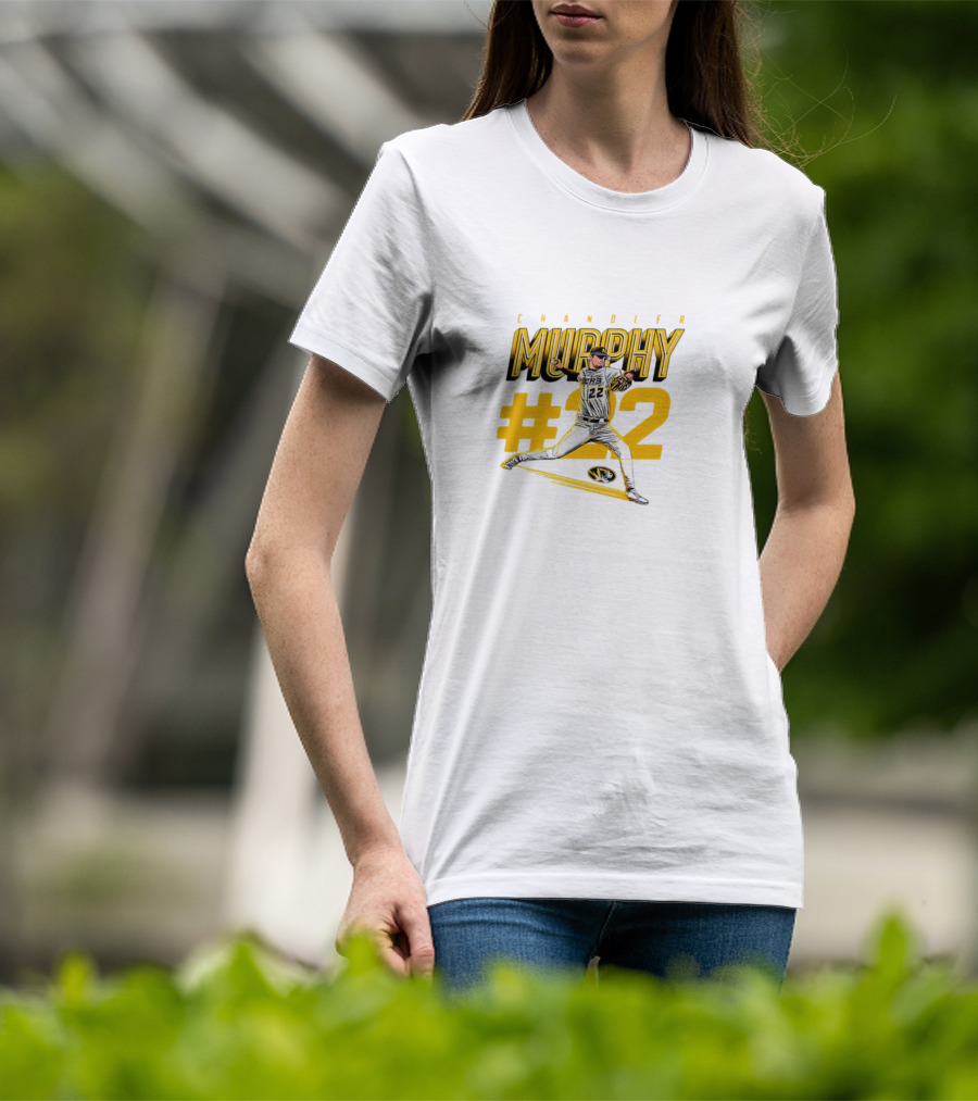 Chandler Murphy Missouri NCAA Baseball #22 Player Action T-Shirt