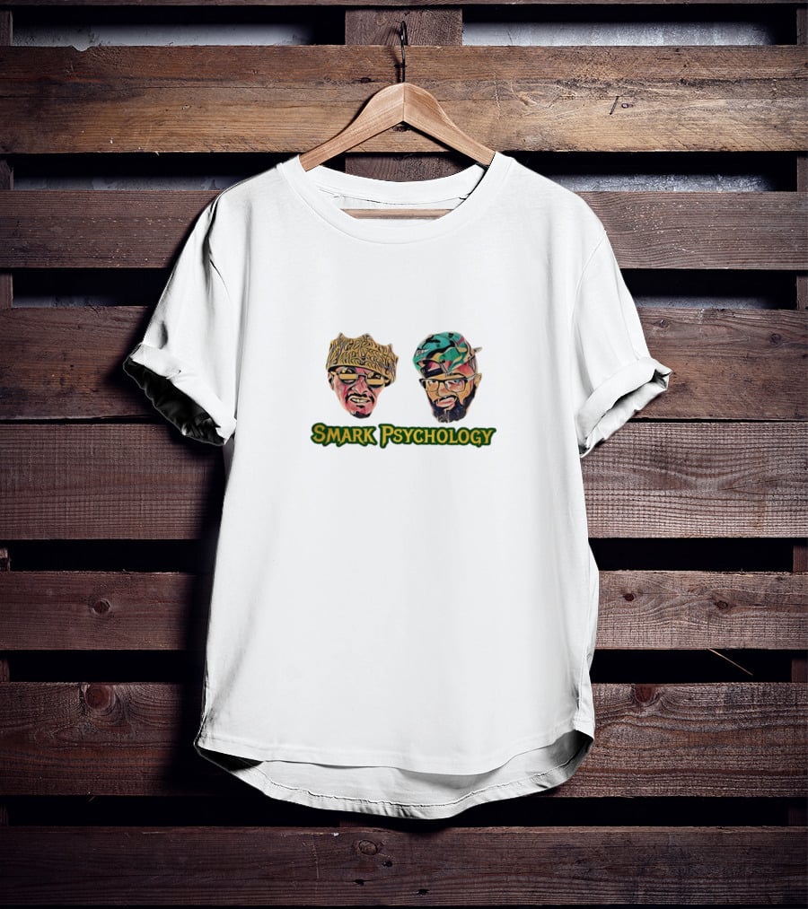 Smark Psychology Two Illustrated Faces With Hats And Glasses T-Shirt