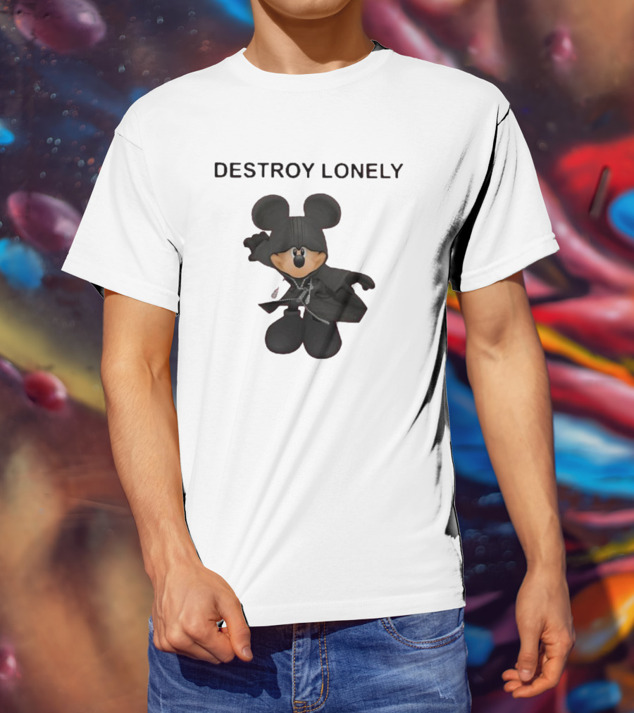 Destroy Lonely Mickey Mouse Black T-Shirt