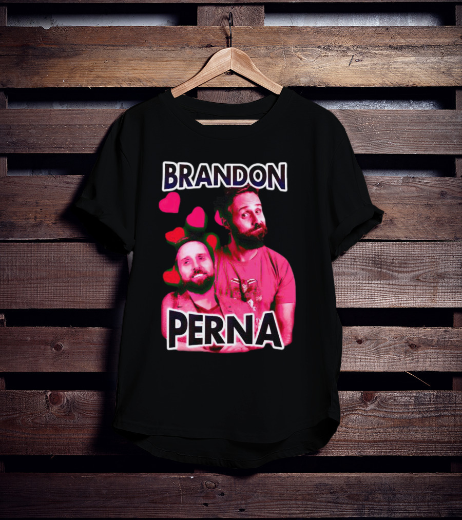 Brandon Perna Heart Icons Red Shirt Pose T-Shirt