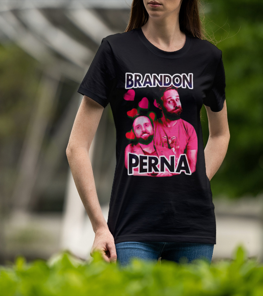 Brandon Perna Heart Icons Red Shirt Pose T-Shirt