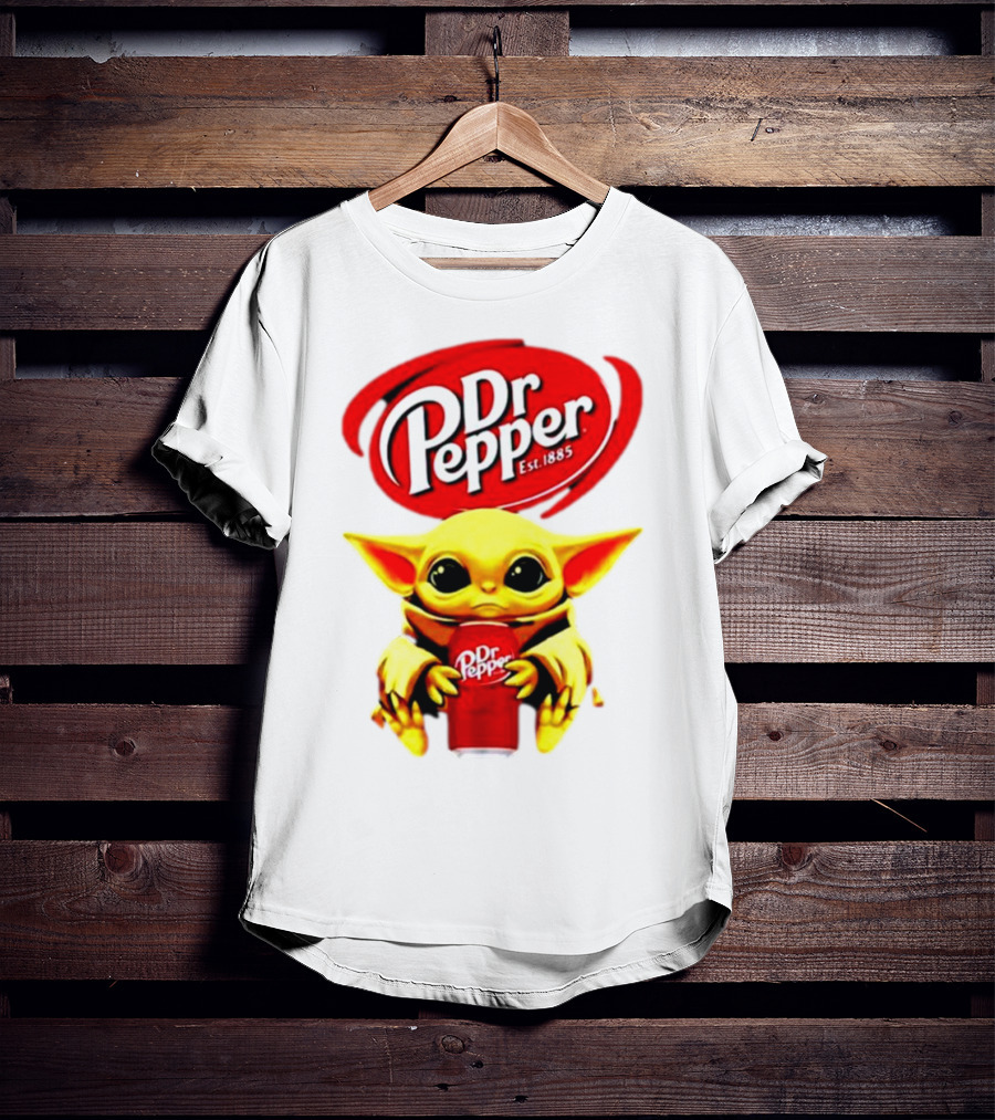 Dr Pepper Baby Yoda Holding Soda Can T-Shirt
