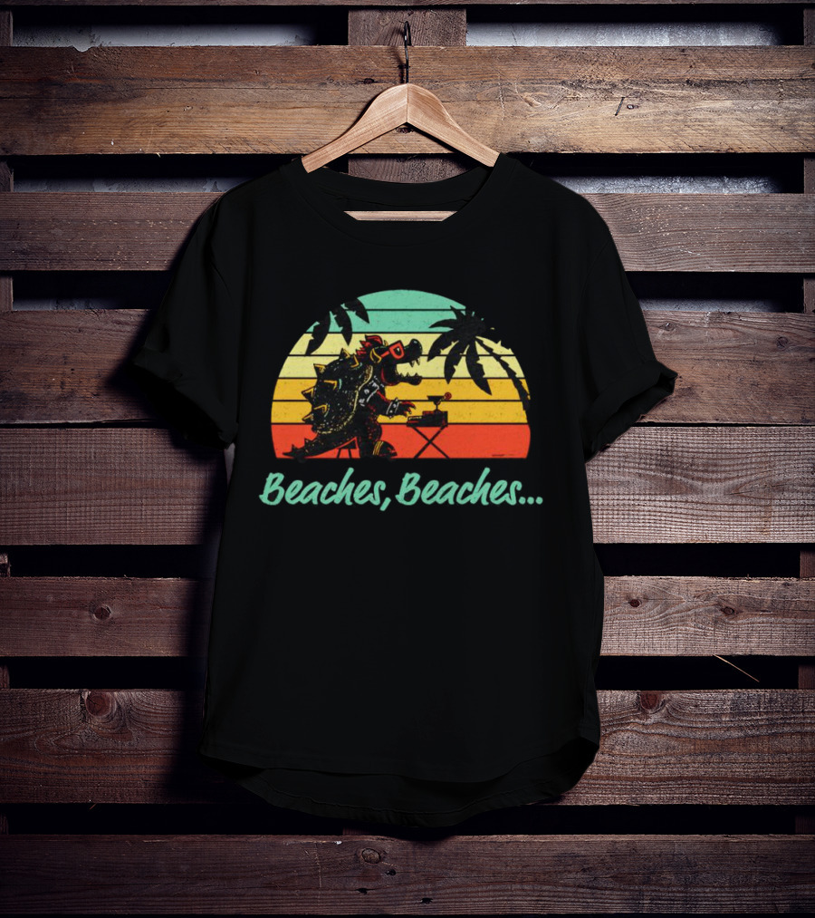 Beaches Beaches Vintage Bowser Retro Sunset T-Shirt