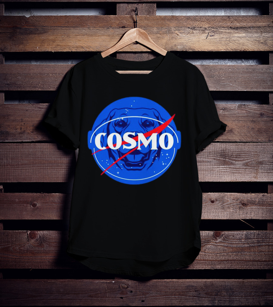 NASA-Inspired Cosmo Space Dog Agency Logo Astronaut T-Shirt