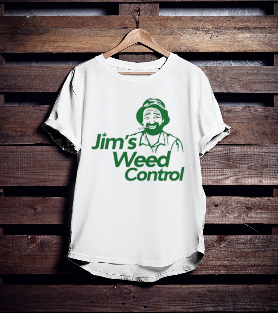 Jim’s Weed Control Gardener Icon With Hat And Beard T-Shirt