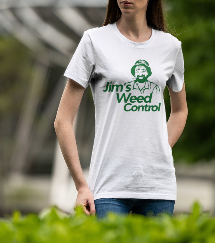 Jim’s Weed Control Gardener Icon With Hat And Beard T-Shirt