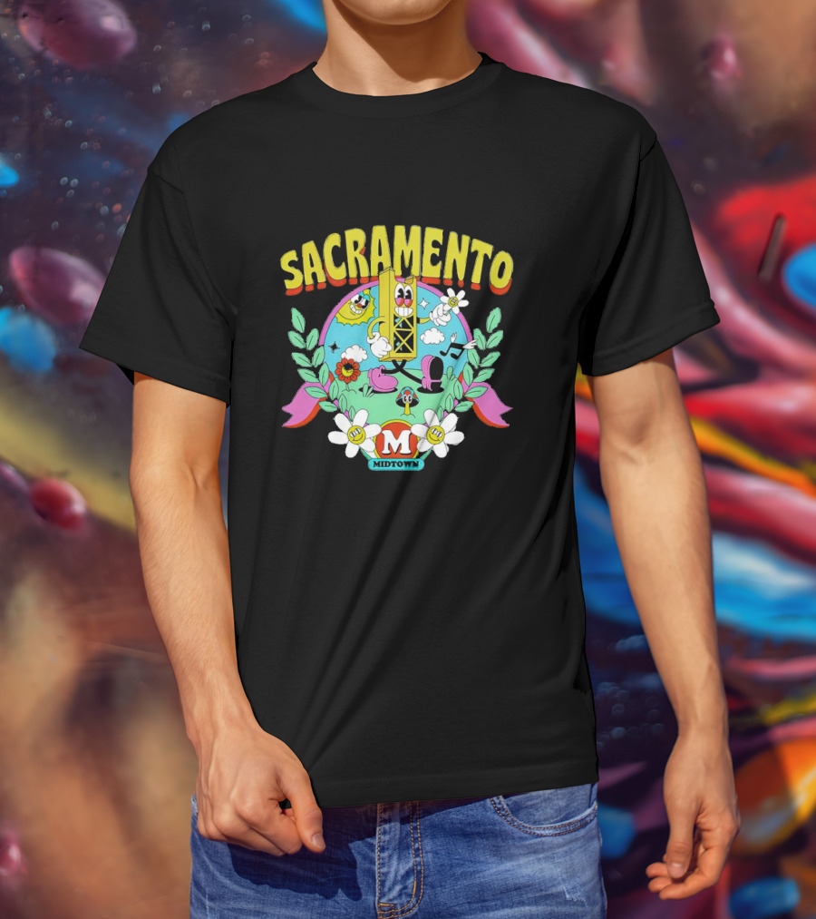 University Of Sacramento Midtown Cartoon Crest T-Shirt